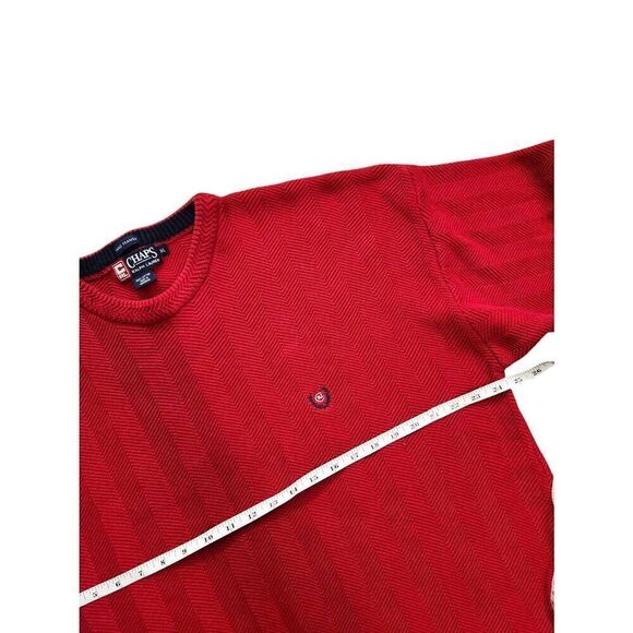 Ralph Lauren Chaps Hand framed Knit sweater Cotton Men's XL Red Crest logo - Picture 4 of 7